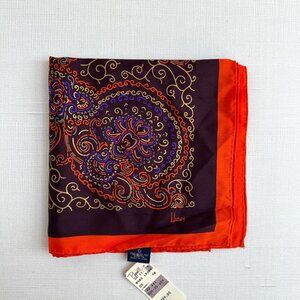 Honey Vintage Silk Paisley Scarf 30" NWT